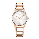 Buy Shop Calvin Klein Stately White Dial Rose Gold Steel Strap Watch for Women - K3G23626 USA Online