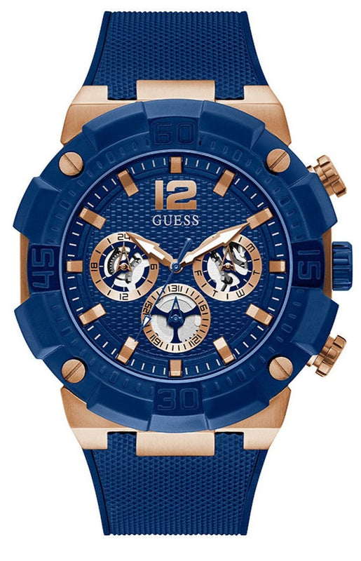 Buy Shop Guess Navigator Chronograph Blue Dial Blue Rubber Strap Watch for Men - GW0264G4 USA Online