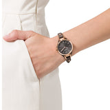 Buy Shop Fossil Georgia Black Dial Black Leather Strap Watch for Women - ES3148 USA Online