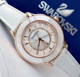 Buy Shop Swarovski Octea Lux White Dial White Leather Strap Watch for Women - 5414416 USA Online