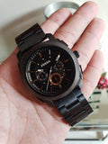 Buy Shop Fossil Machine Chronograph Black Dial Black Steel Strap Watch for Men - FS4682 USA Online