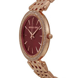 Buy Shop Michael Kors Darci Red DIal Rose Gold Stainless Steel Strap Watch for Women - MK3378 USA Online