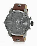 Buy Shop Diesel Little Daddy SBA Small Sized Grey Dial Brown Leather Strap Watch For Men - DZ7258 USA Online