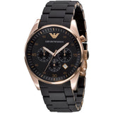 Emporio Armani Sportivo Black Dial Black Steel Strap Watch For Men - AR5905