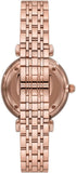Buy Shop Emporio Armani Gianni T-Bar Crystals Silver Dial Rose Gold Steel Strap Watch For Women - AR11446 USA Online
