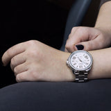 Buy Shop Fossil Cecile Chronograph Silver Dial Silver Steel Strap Watch for Women - AM4481 USA Online