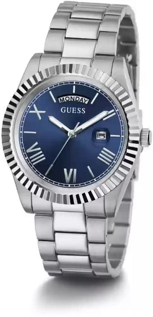 Buy Shop Guess Connoisseur Blue Dial Silver Steel Strap Watch for Men - GW0265G7 USA Online