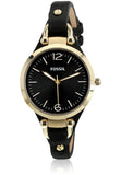 Buy Shop Fossil Georgia Black Dial Black Leather Strap Watch for Women - ES3148 USA Online
