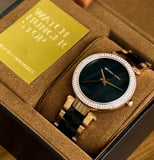 Buy Shop Michael Kors Parker Mother of Pearl Black Dial Two Tone Steel Strap Watch for Women - MK6414 USA Online