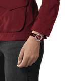 Buy Shop Tissot Carson Premium Lady Maroon Dial Maroon Leather Strap Watch For Women - T122.210.16.373.00 USA Online