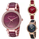 Buy Shop Michael Kors Parker Maroon Dial Two Tone Steel Strap Watch for Women - MK6412 USA Online