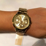 Buy Shop Michael Kors Bradshaw Chronograph Gold Dial Gold Steel Strap Watch For Women - MK5777 USA Online