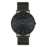 Coach Charles Black Dial Black Mesh Bracelet Watch for Men - 14602148