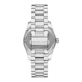 Buy Shop Michael Kors Lexington Lux Three Hand Mother of Pearl Silver Dial Silver Steel Strap Watch for Women - MK7445 USA Online