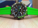 Buy Shop Fossil Bannon Chronograph Grey Dial Green Silicone Strap Watch for Men - BQ2501 USA Online