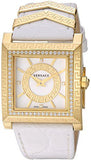 Buy Shop Versace DV25 Diamonds White Dial White Leather Strap Watch For Women - VQF060015 USA Online
