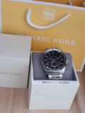 Buy Shop Michael Kors Brecken Chronograph Quartz Black Dial Silver Steel Strap Watch For Men - MK8438 USA Online