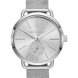 Buy Shop Michael Kors Portia Silver Dial Silver Mesh Bracelet Watch for Women - MK3843 USA Online