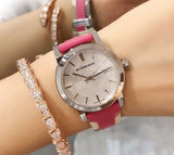Buy Shop Burberry The City White Dial Haymarket Pink Leather Strap Watch for Women - BU9149 USA Online