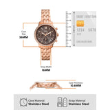 Buy Shop Fossil Neutra Chronograph Mother of Pearl Brown Dial Rose Gold Steel Strap Watch for Women - ES5218 USA Online