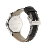 Buy Shop Burberry The City White Dial Black Haymarket Leather Strap Watch for Women - BU9150 USA Online