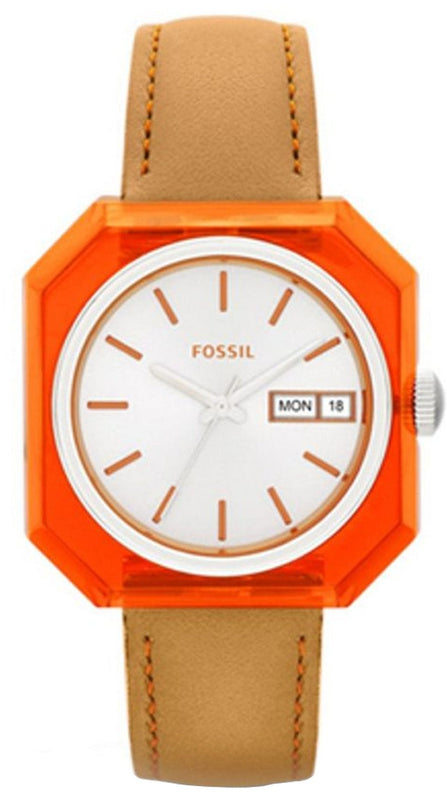 Buy Shop Fossil Candy White Dial Brown Leather Strap Watch for Women - ES3537 USA Online