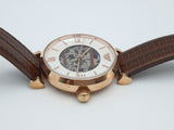 Buy Shop Emporio Armani Meccanico Skeleton Mother of Pearl Dial Brown Leather Strap Watch For Women - AR1993 USA Online