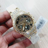 Buy Shop Guess Moonlight Diamonds Gold Dial Gold Steel Strap Watch for Women - GW0320L5 USA Online