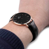Buy Shop Daniel Wellington Classic Reading Black Dial Black Leather Strap Watch For Men - DW00100129 USA Online