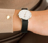 Buy Shop Daniel Wellington Classic Petite Cornwall White Dial Black NATO Strap Watch For Women - DW00100254 USA Online