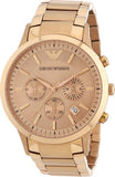 Emporio Armani Valente Chronograph Rose Gold Dial Rose Gold Steel Strap Watch For Men - AR0365