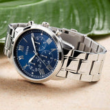 Buy Shop Guess Hendrix Chronograph Blue Dial Silver Steel Strap Watch for Men - W1309G1 USA Online