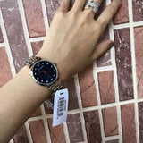Buy Shop Emporio Armani Gianni T Bar Crystal Blue Dial Two Tone Steel Strap Watch For Women - AR11092 USA Online