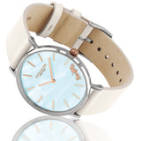 Buy Shop Coach Perry Blue Mother of Pearl Dial White Leather Strap Watch for Women - 14503270 USA Online