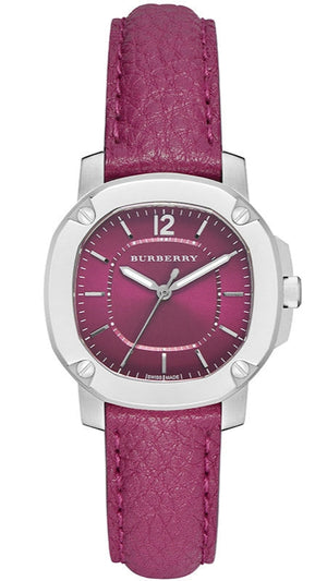 Burberry The Britain Pink Dial Pink Leather Strap Watch for Women - BBY1715