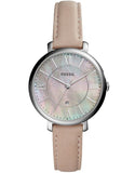 Buy Shop Fossil Jacqueline Blush Mother of Pearl Dial Pink Leather Strap Watch for Women - ES4151 USA Online