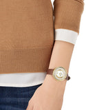 Swarovski Crystalline Pure White Dial Brown Leather Strap Watch for Women - 5275040