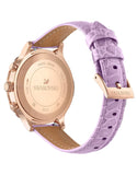 Swarovski Octea Lux Chrono Purple Dial Purple Leather Strap Watch for Women - 5632263