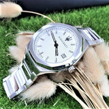 Buy Shop Maserati Stile 3H White Dial Silver Steel Strap Watch For Men - R8853142005 USA Online