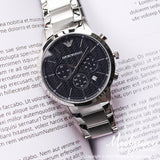 Buy Shop Emporio Armani Renato Chronograph Blue Dial Silver Steel Strap Watch For Men - AR2486 USA Online