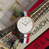 Buy Shop Daniel Wellington Classic Cambridge White Dial Two Tone NATO Strap Watch For Men - DW00100003 USA Online