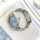 Buy Shop Emporio Armani Federica Three-Hand Date Blue Dial Silver Steel Strap Watch For Women - AR11593 USA Online