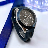 Buy Shop Maserati Traguardo Chronograph Blue Dial Black Silicone Strap Watch For Men - R8871612046 USA Online
