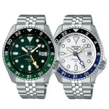 Seiko 5 Sports SKX GMT Automatic Green Dial Silver Steel Strap Watch For Men - SSK035K1