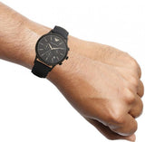 Buy Shop Emporio Armani Renato Chronograph Quartz Blue Dial Blue Leather Strap Watch For Men - AR2481 USA Online