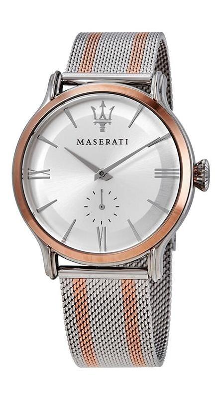 Buy Shop Maserati Epoca Silver Dial Two Tone Mesh Bracelet Watch For Men - R8853118005 USA Online
