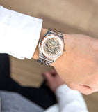 Buy Shop Emporio Armani Meccanico White Dial Two Tone Stainless Steel Watch For Men - AR60002 USA Online