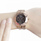 Marc Jacobs Blade Sunray Brown Dial Rose Gold Stainless Steel Strap Watch for Women - MBM3308