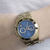 Buy Shop Marc Jacobs Blade Chronograph Blue Dial Gold Steel Strap Watch for Women - MBM3307 USA Online