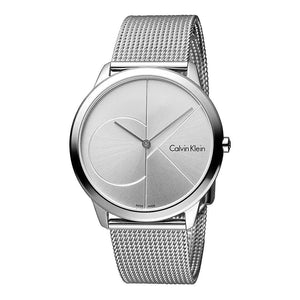 Buy Shop Calvin Klein Minimal Silver Dial Silver Mesh Bracelet Watch for Men - K3M2112Z USA Online